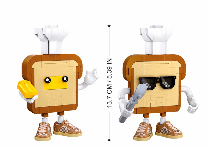 French Toast Food Man | Sluban Creative Model Bricks - STEAM Kids Brisbane