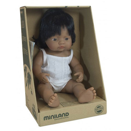Miniland Latin American Anatomically Baby Girl Doll 38cm - STEAM Kids 