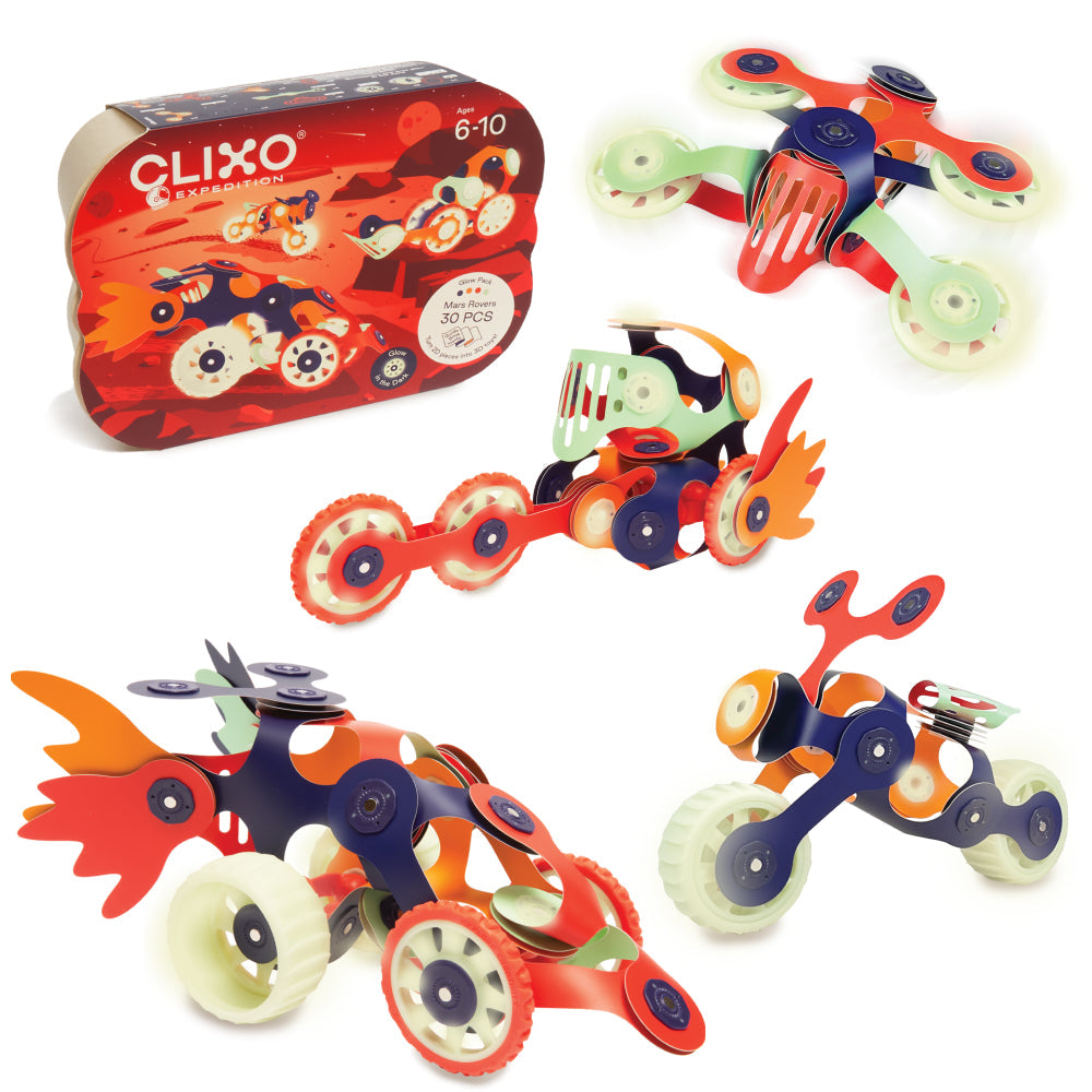 Clixo Mars Rover Pack – 30 Piece Space Magnetic STEM Building Set - STEAM Kids Brisbane