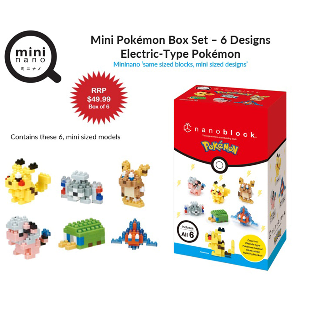 Mini Pokemon Box Set - 6 x Pokemon Electric Type Models - STEAM Kids Brisbane