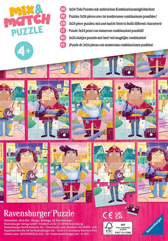 Ravensburger Mix & Match Job Swap 3x24 Piece Puzzle - STEAM Kids Brisbane
