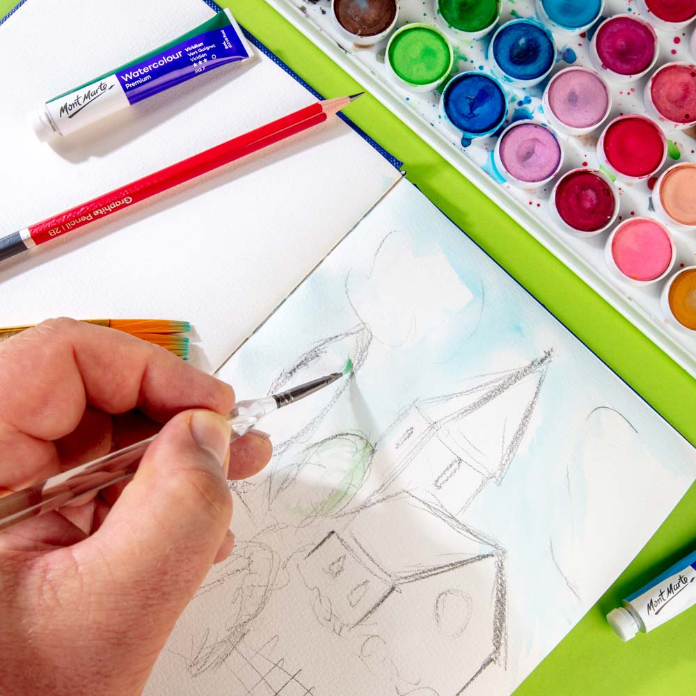 Watercolour Travel Journal Premium A5 30 Sheets 200gsm | Mont Marte - STEAM Kids Brisbane