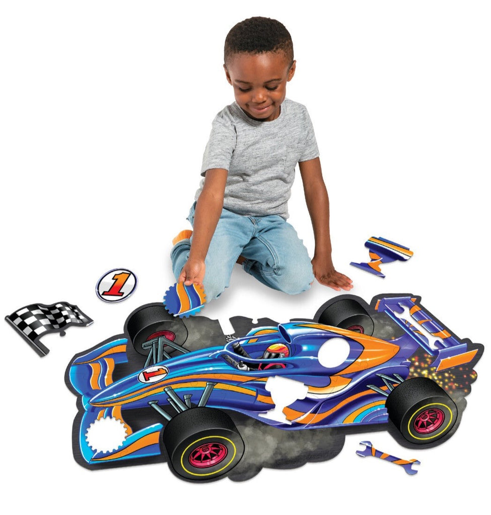 Racecar Shiny Floor Puzzle 48 Piece | Peaceable Kingdom - STEAM Kids Brisbane