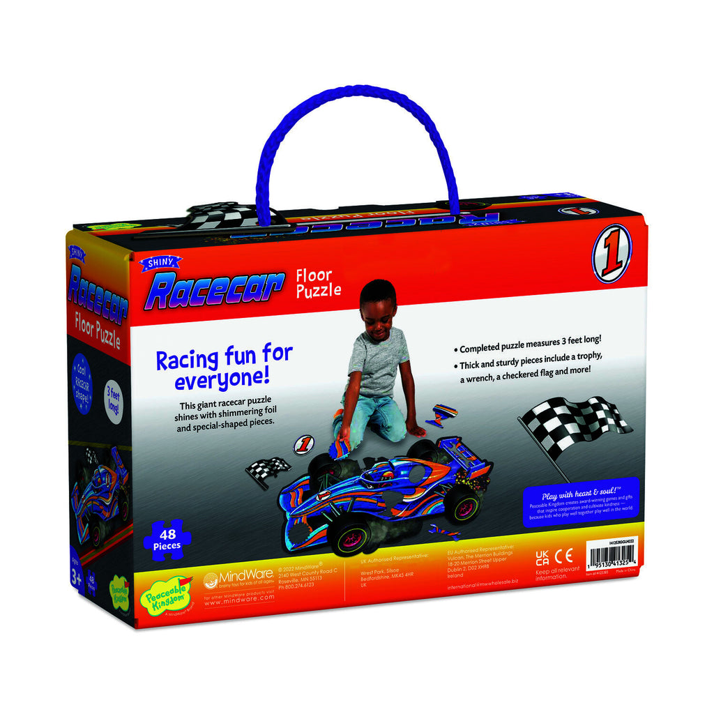 Racecar Shiny Floor Puzzle 48 Piece | Peaceable Kingdom - STEAM Kids Brisbane