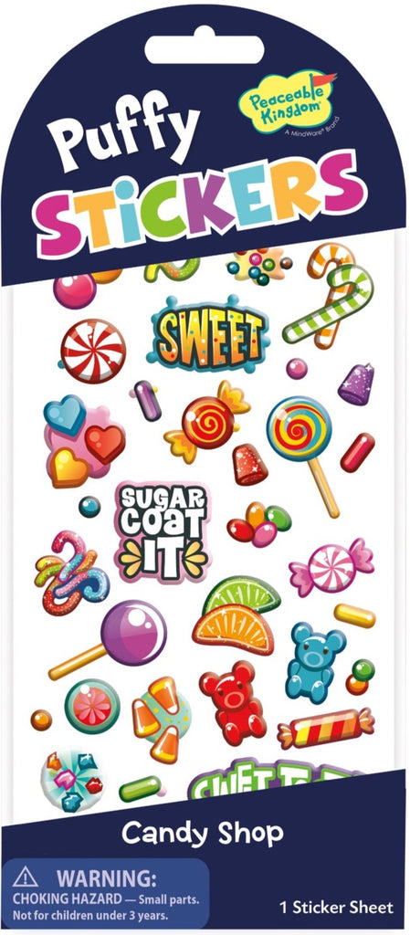 Peaceable Kingdom - Candy Stickers | Puffy Stickers - STEAM Kids Brisbane