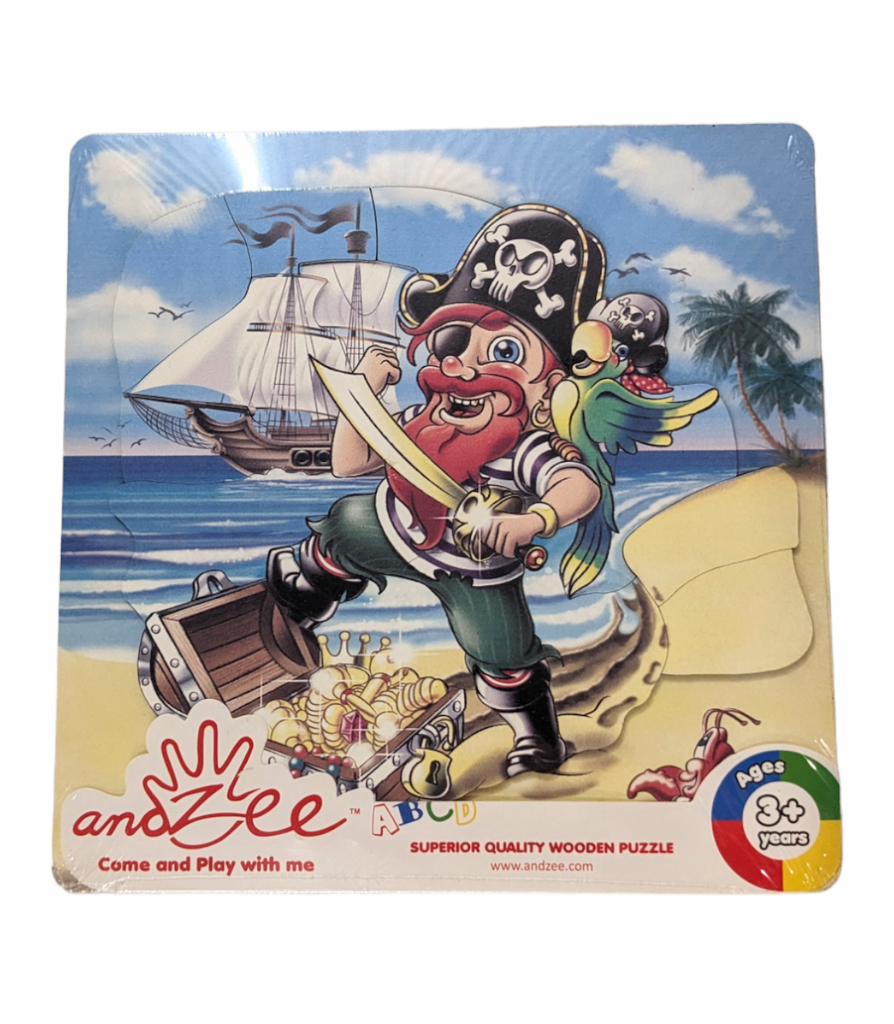 Pirate With Treasure Wooden Puzzle | andZee - STEAM Kids Brisbane