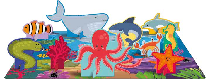 The Sea 3D Puzzle and Book Set - 40 Piece | Sassi - STEAM Kids Brisbane