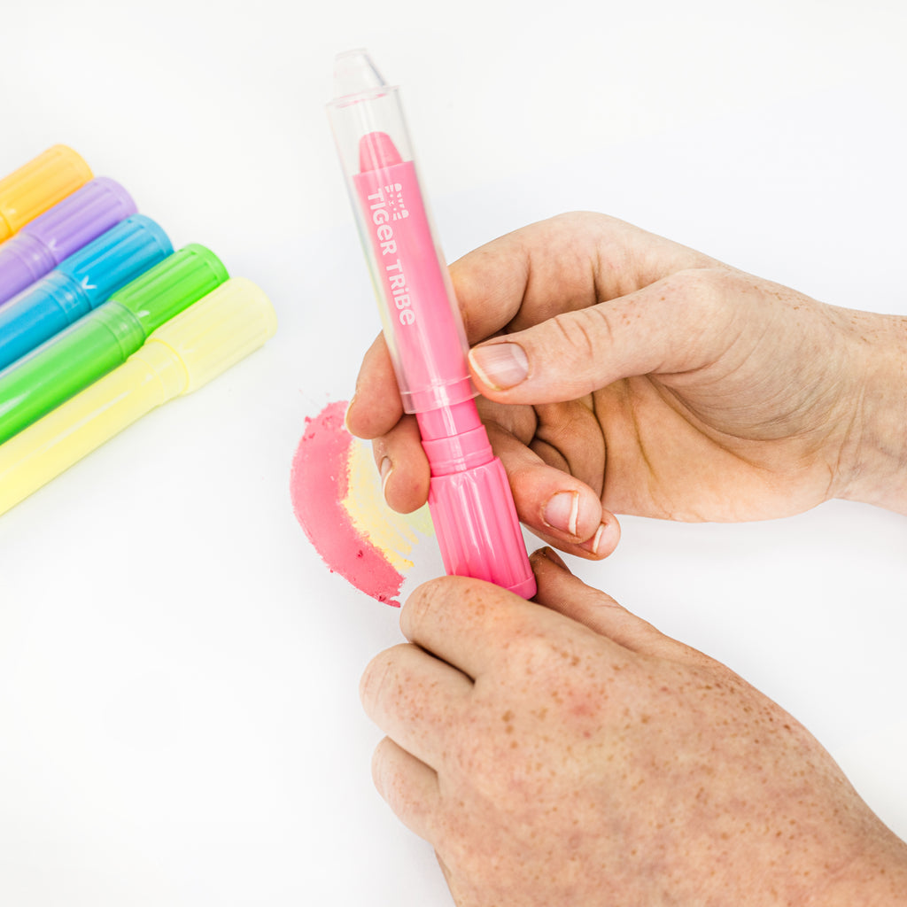 Tiger Tribe Pastel Silk Crayons – Smooth Glide Art Set - STEAM Kids Brisbane