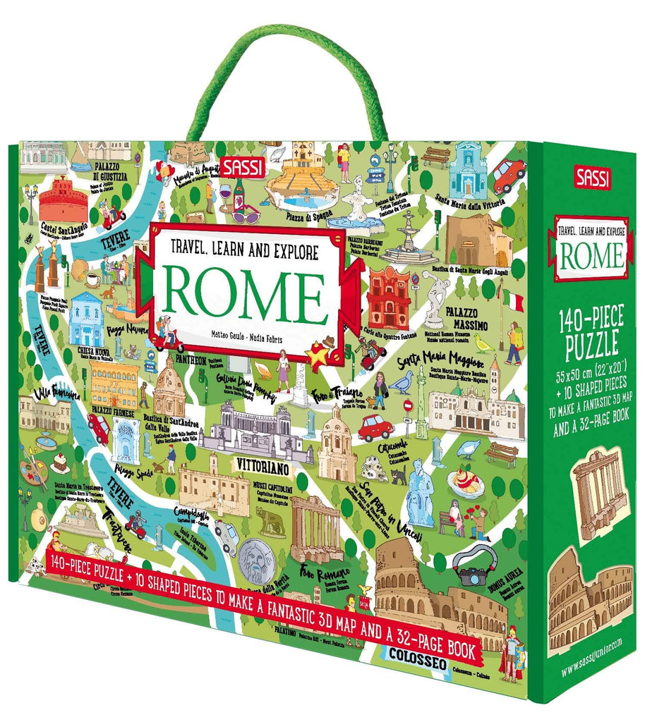 Rome Book & Puzzle Set - Travel, Learn & Explore, 140 Piece  | Sassi - STEAM Kids Brisbane