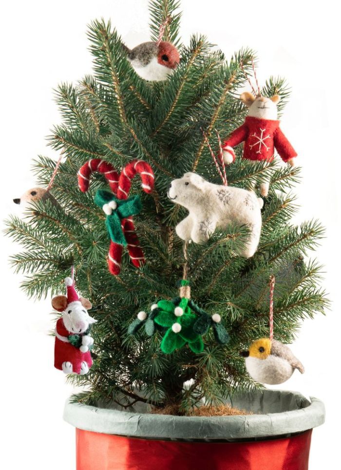 Handmade Felt Milo Mouse Christmas Decoration | 100% NZ Wool | Fair Trade from Nepal - STEAM Kids Brisbane