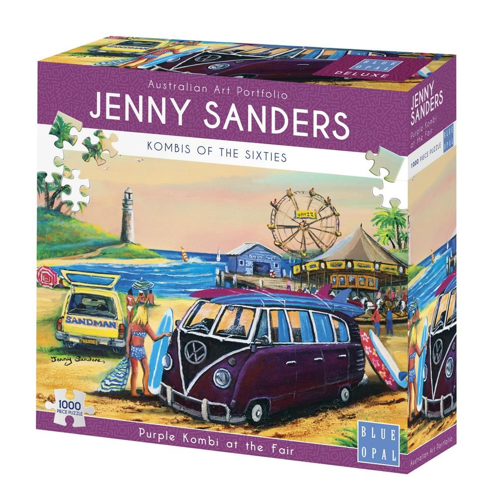 Purple Kombi At The Fair 1000 Piece Jigsaw Puzzle by Jenny Sanders | Blue Opal - STEAM Kids Brisbane