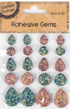 Adhesive Gems - Rough Cuts 20 Pieces | Krafters Korner - STEAM Kids Brisbane
