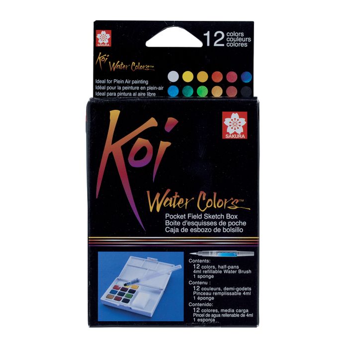 Koi Water Colours Pocket Box 12 Colour + Waterbrush - STEAM Kids Brisbane