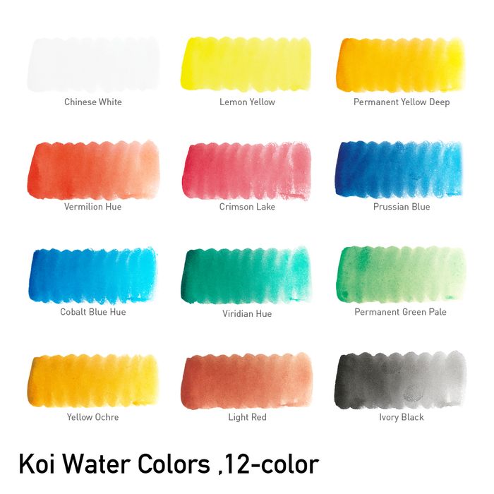 Koi Water Colours Pocket Box 12 Colour + Waterbrush - STEAM Kids Brisbane