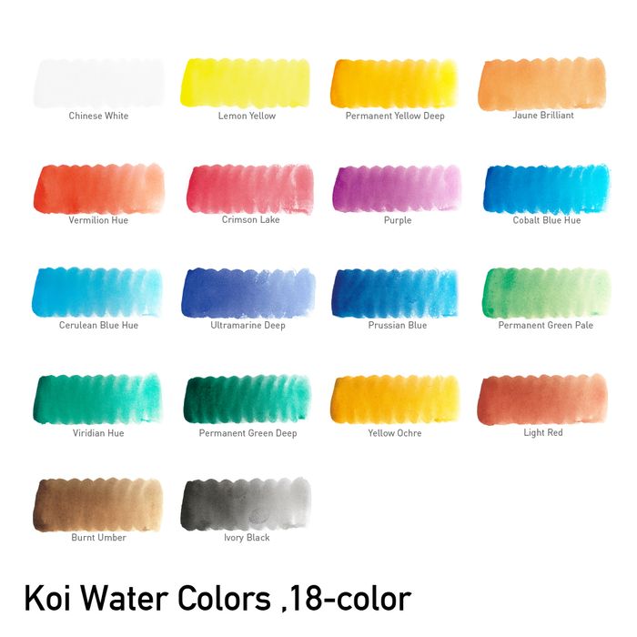 Koi Water Colours Pocket Box 18 Colour + Waterbrush - STEAM Kids Brisbane