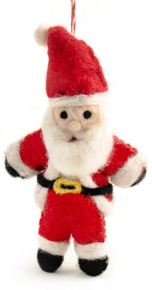 Handmade Santa Claus Christmas Decoration | 100% NZ Felted Wool - STEAM Kids Brisbane