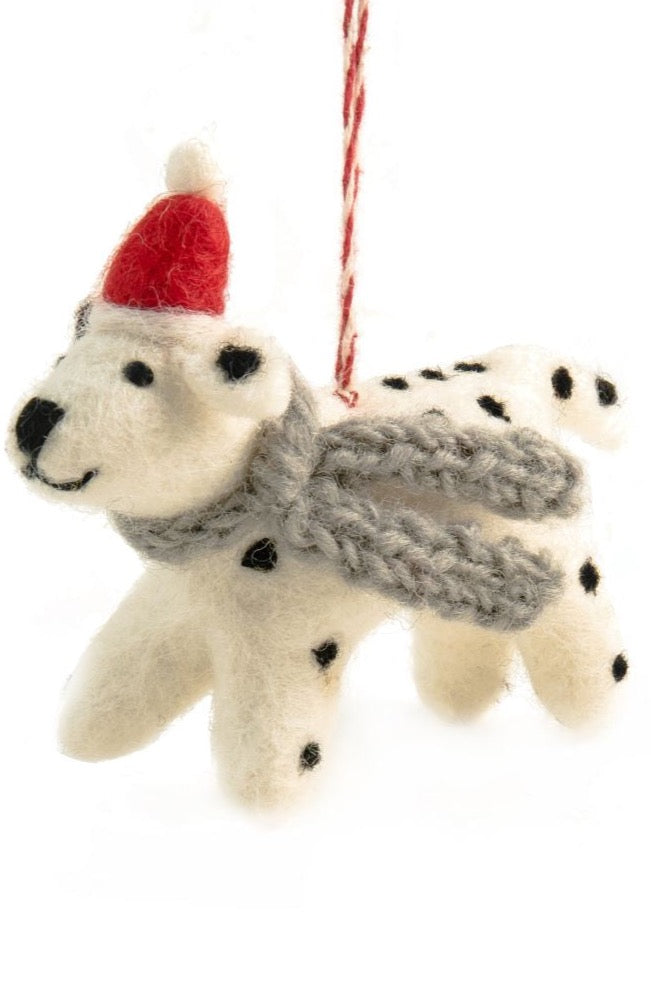 Handmade Spotty Dog Christmas Decoration | 100% NZ Felted Wool - STEAM Kids Brisbane