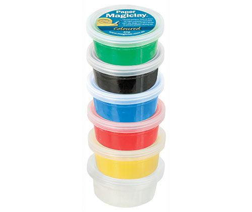 Paper Magiclay 240g Coloured - 6 Tubs - STEAM Kids Brisbane