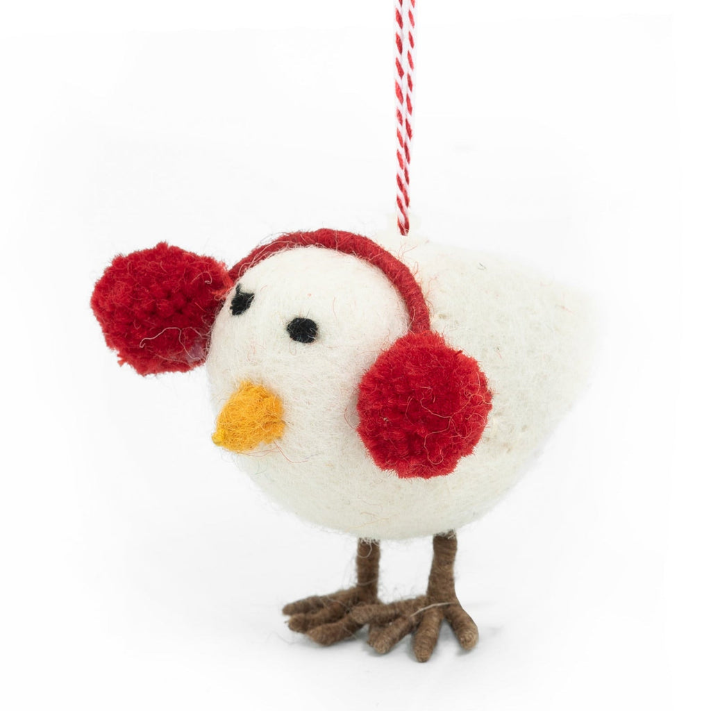 Handmade Chicken Cherie Christmas Decoration | 100% NZ Felted Wool - STEAM Kids Brisbane