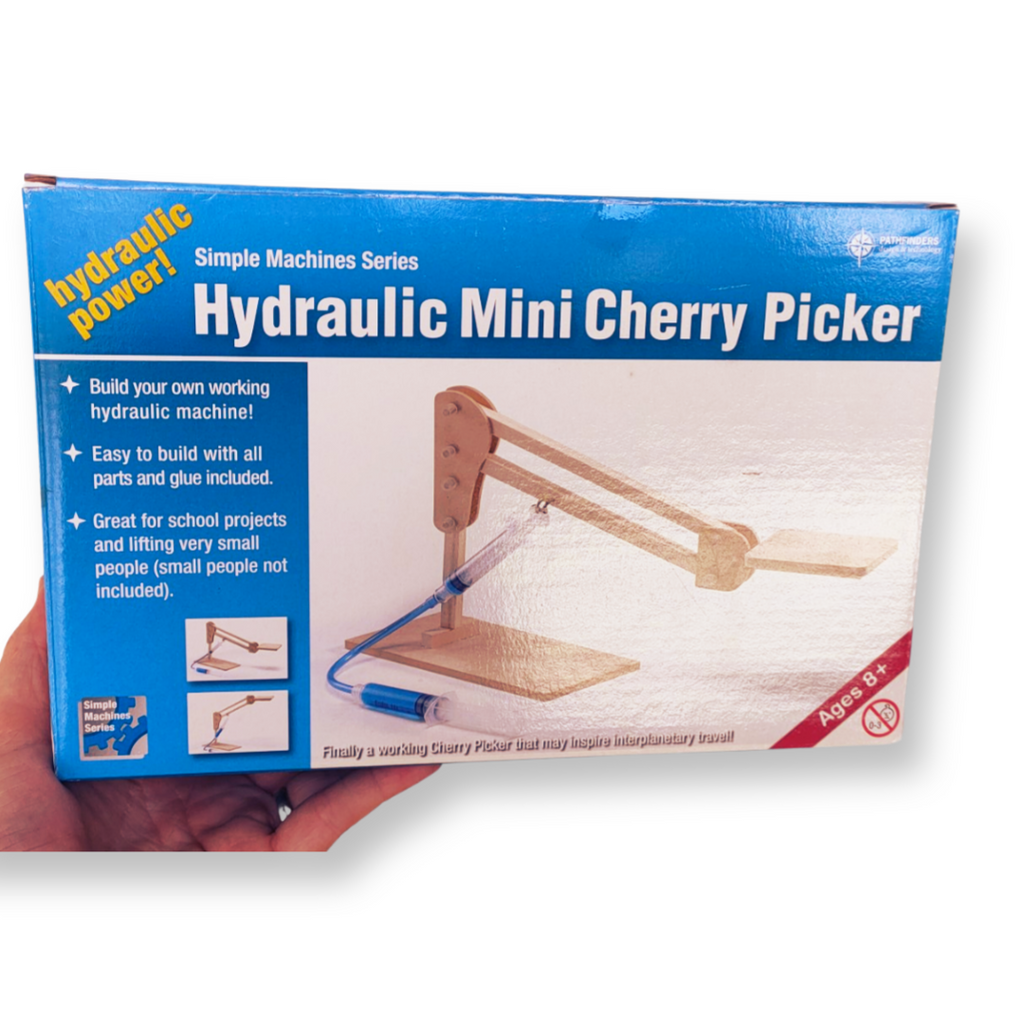 Hydraulic Mini Cherry Picker | Wooden Pathfinders Model Kit - STEAM Kids Brisbane