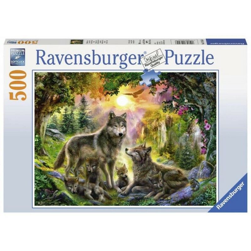 Ravensburger 500 Piece Puzzle | Wolf Family in the Sunshine - STEAM Kids Brisbane
