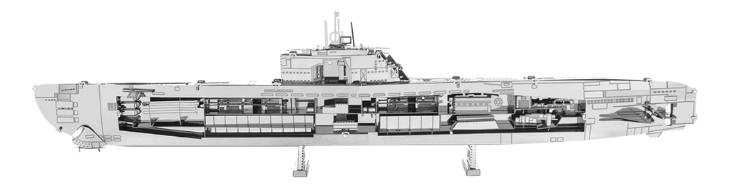 German U-boat Type XXI 3D Model | Metal Earth - STEAM Kids Brisbane