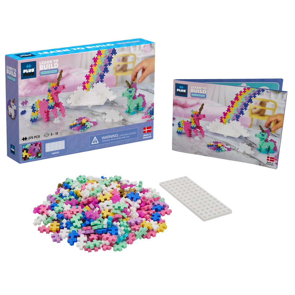 Plus Plus Mini | Learn to Build Unicorns | 275 Pieces + Baseplate - STEAM Kids Brisbane