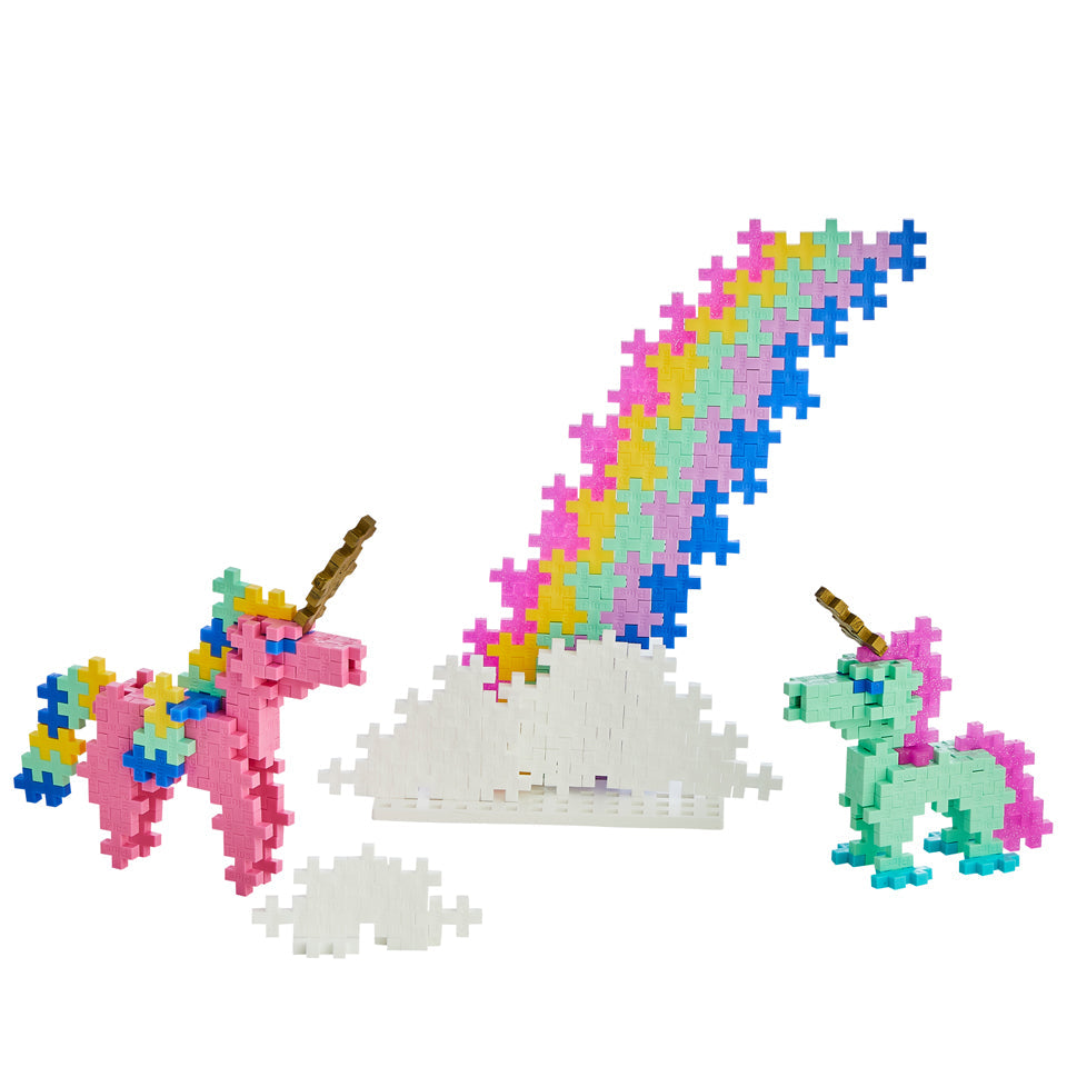 Plus Plus Mini | Learn to Build Unicorns | 275 Pieces + Baseplate - STEAM Kids Brisbane