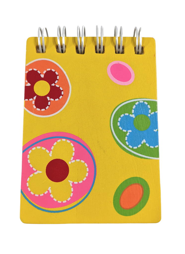 Wooden Mini Notebook - Yellow Flower - STEAM Kids Brisbane