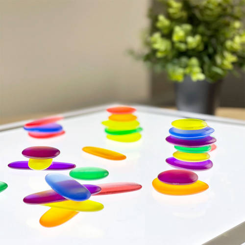 EDX Education | Junior Rainbow Pebbles - Translucent Colours 36 pcs - STEAM Kids 