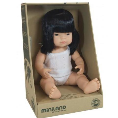 Miniland 38cm Anatomically Correct Baby Doll Asian Girl - STEAM Kids 