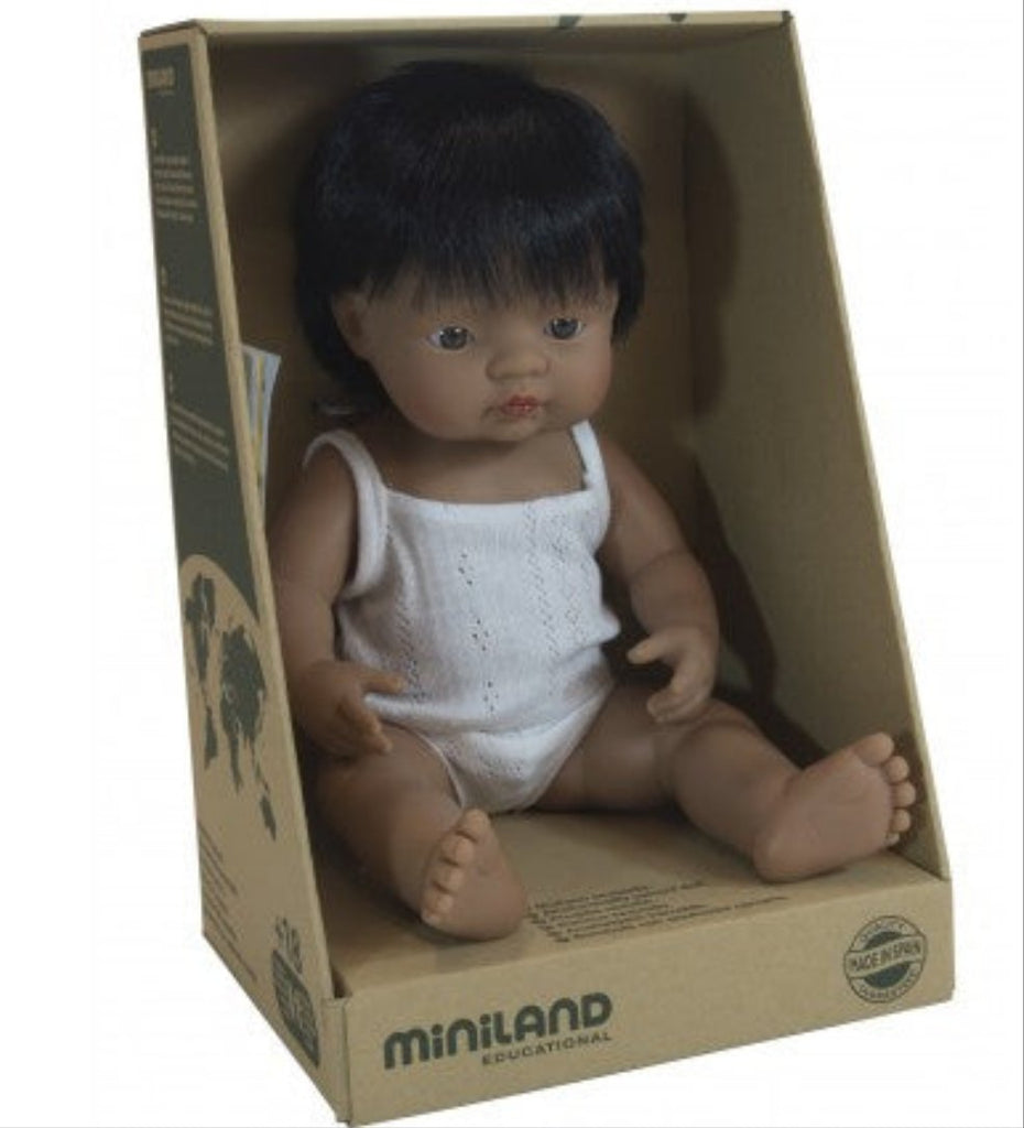 Miniland 38cm Anatomically Correct Latin American Baby Boy Doll - STEAM Kids Brisbane