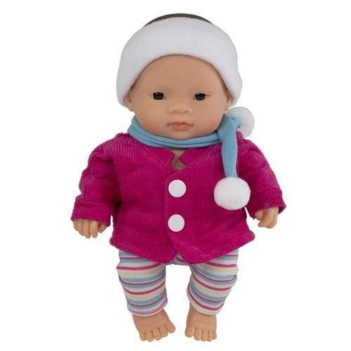 Miniland Doll - Anatomically Correct Baby, Asian Girl and Outfit Boxed, 21 cm - STEAM Kids Brisbane