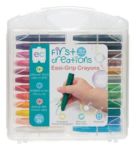 EC First Creations Easi Grip Crayons Case of 24 - STEAM Kids Brisbane