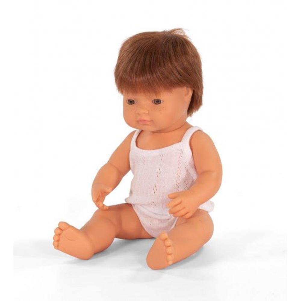 Miniland 38cm Anatomically Correct Doll - Caucasian Boy Red Head - STEAM Kids Brisbane