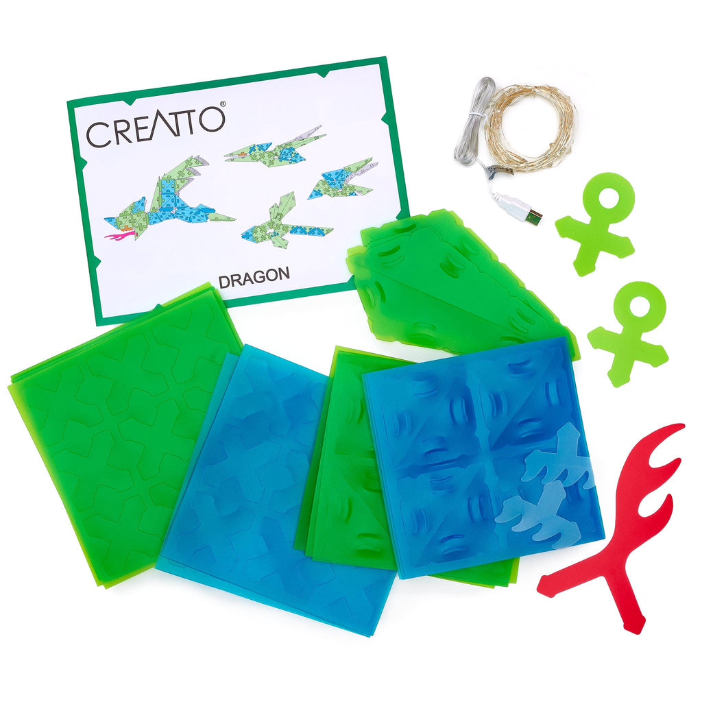 Creatto |  Soaring Dragon & Flying Friends - Led Light up Crafting Kit - STEAM Kids 