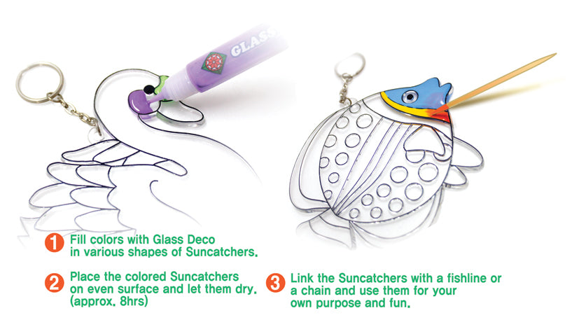 Amos Glass Deco - Keychain Suncatcher 3 pack - STEAM Kids 