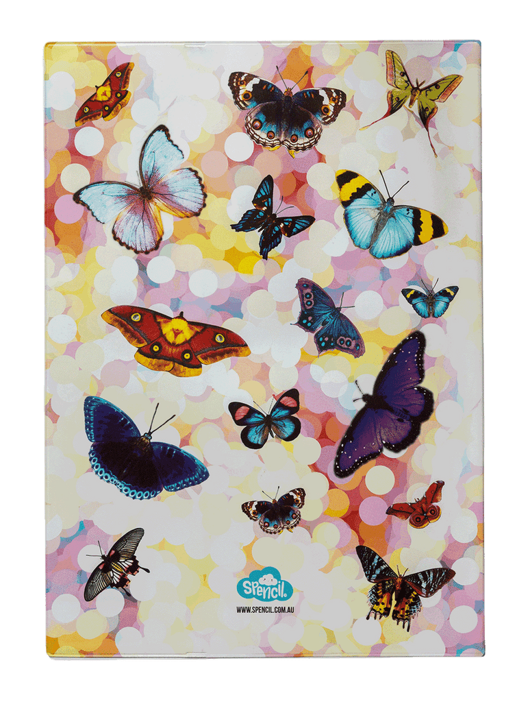 Spencil A4 Bookcover - Butterflies | Book Cover A4 Exercise Book Size - STEAM Kids Brisbane