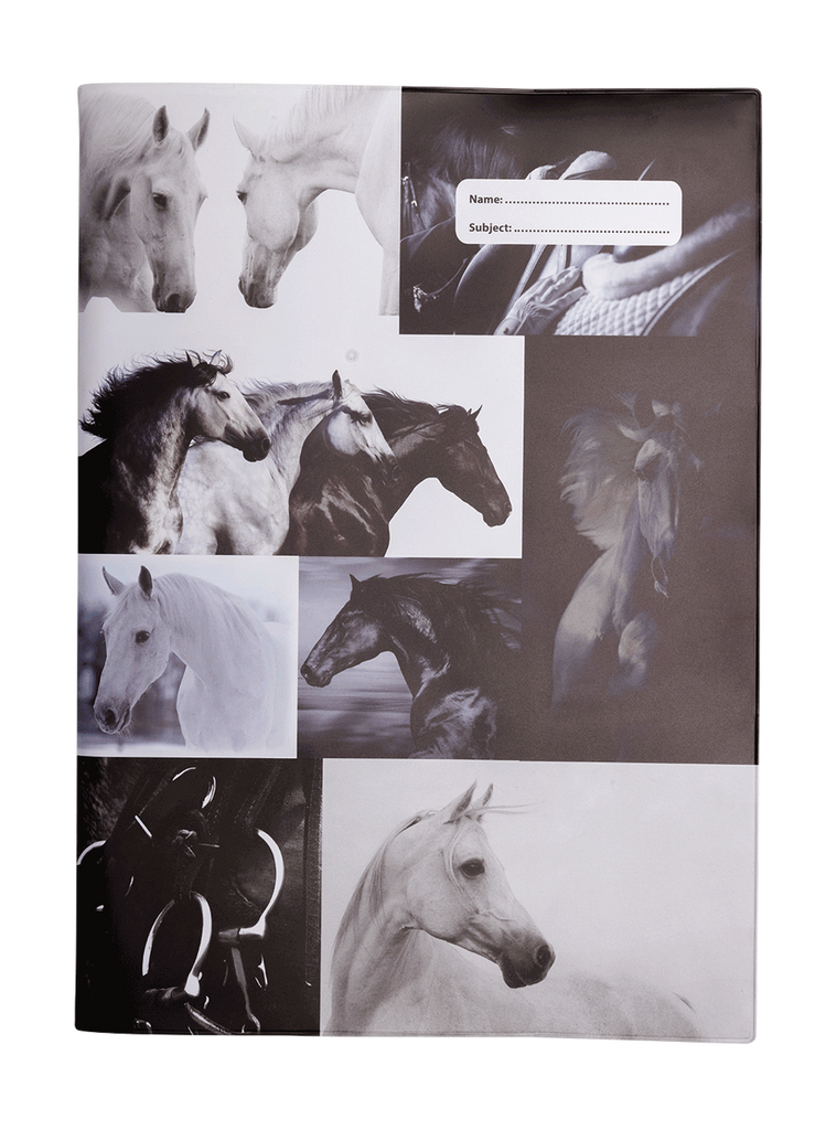 Spencil Scrapbook Cover - Black & White Horses 4 - STEAM Kids 