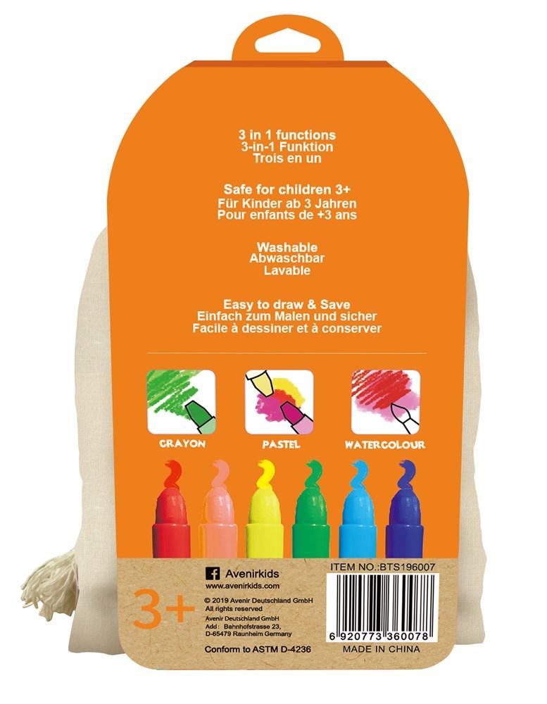 Avenir Silky Crayons | Canvas Bag Fox | - STEAM Kids Brisbane