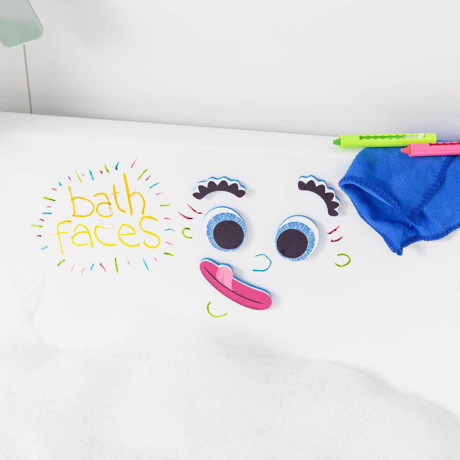 Bath Faces - Crayon and Bath Sticker Set | Tiger Tribe - STEAM Kids Brisbane