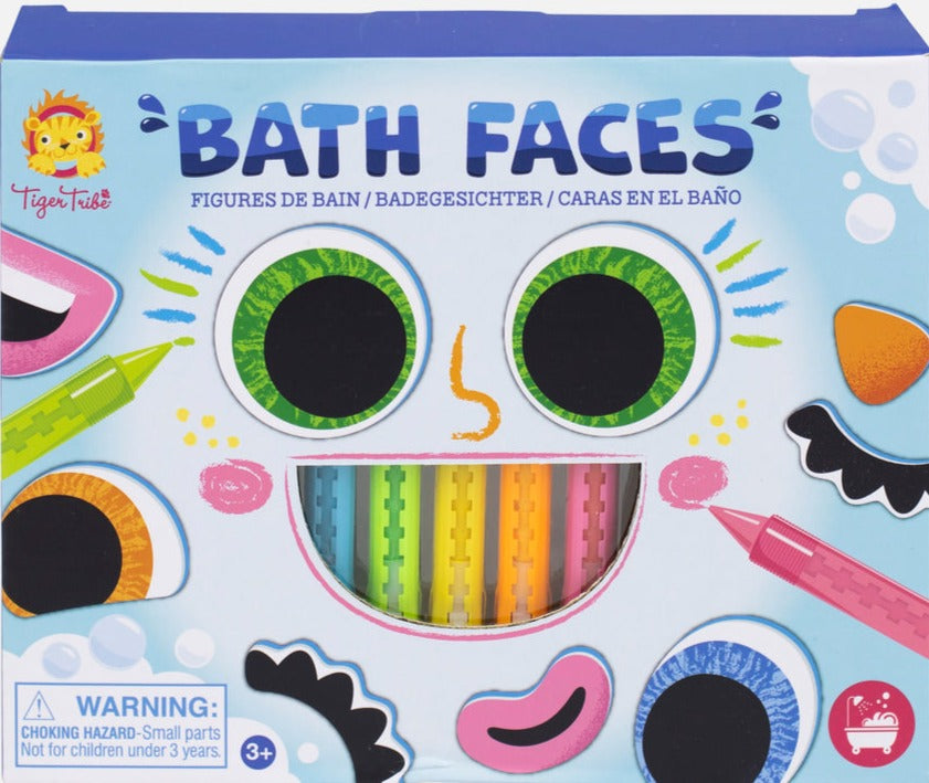 Bath Faces - Crayon and Bath Sticker Set | Tiger Tribe - STEAM Kids Brisbane