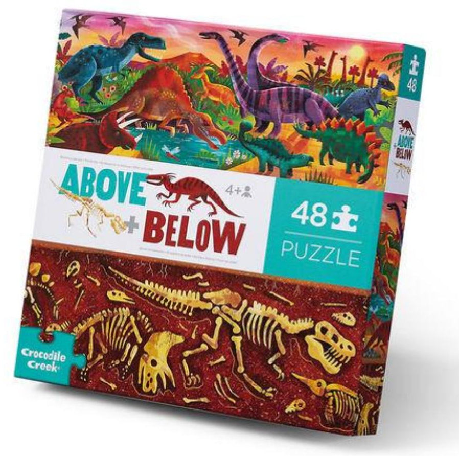 Crocodile Creek - Above and Below 48 piece Floor Puzzle - Dinosaur World - STEAM Kids 