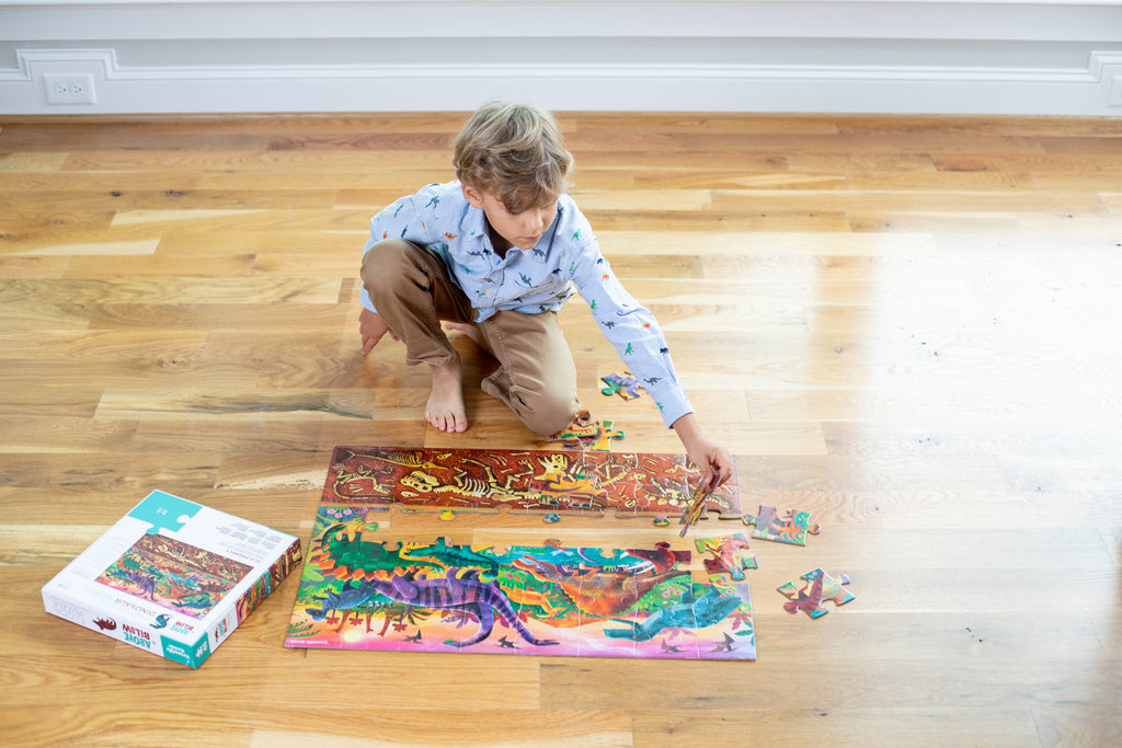 Crocodile Creek - Above and Below 48 piece Floor Puzzle - Dinosaur World - STEAM Kids 