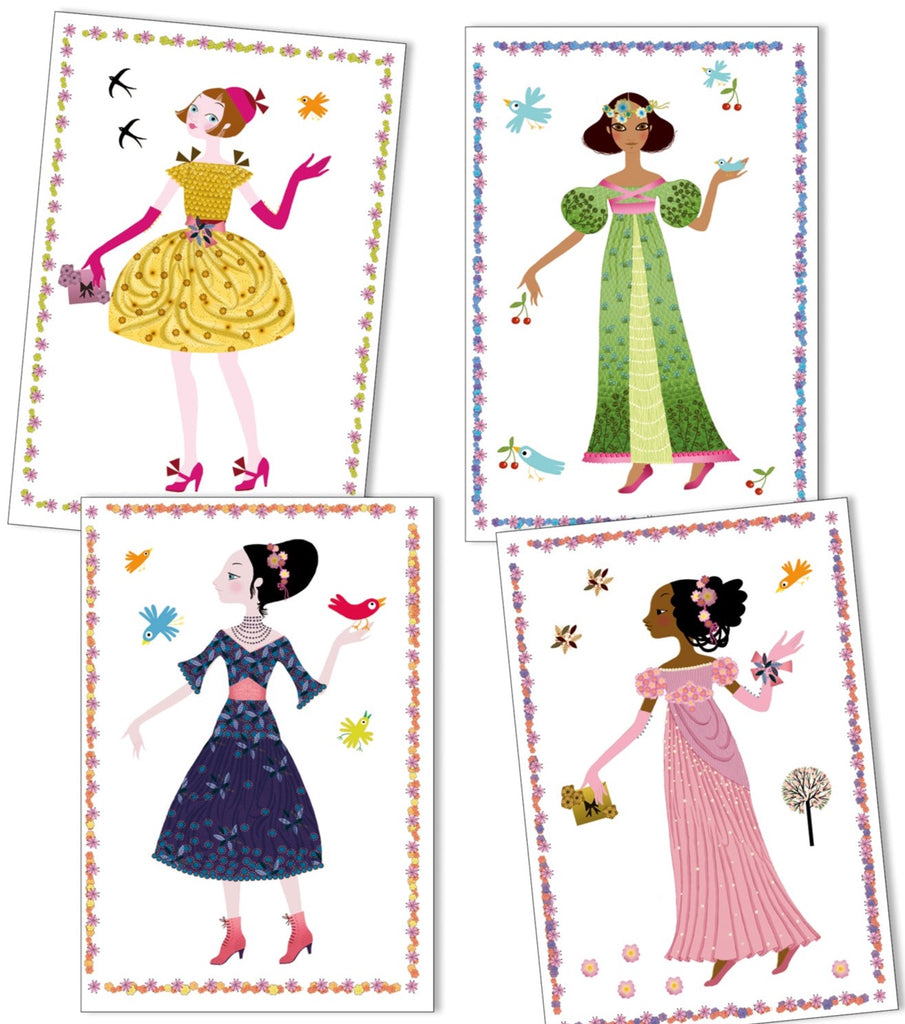 Djeco Paper Dolls and Stickers Dresses Through the Seasons - STEAM Kids 