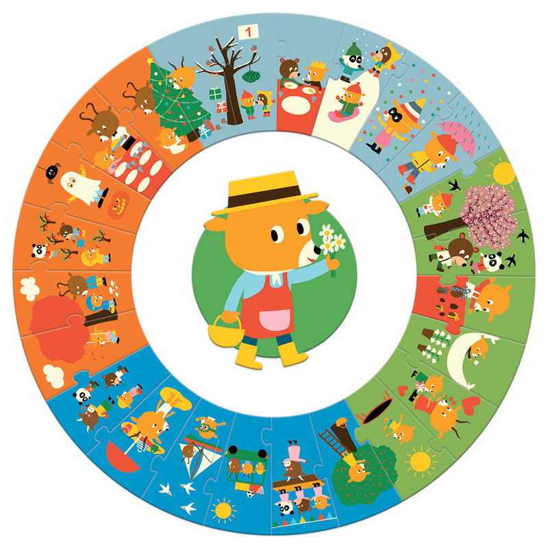 Djeco | The Year 24 Piece Giant Circle Puzzle - STEAM Kids Brisbane