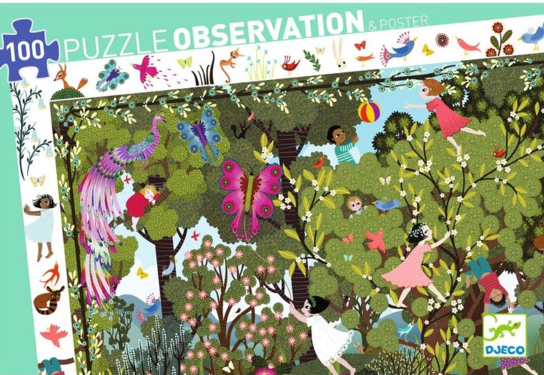 Garden Play Time 100 piece Observation Puzzle | Djeco - STEAM Kids Brisbane