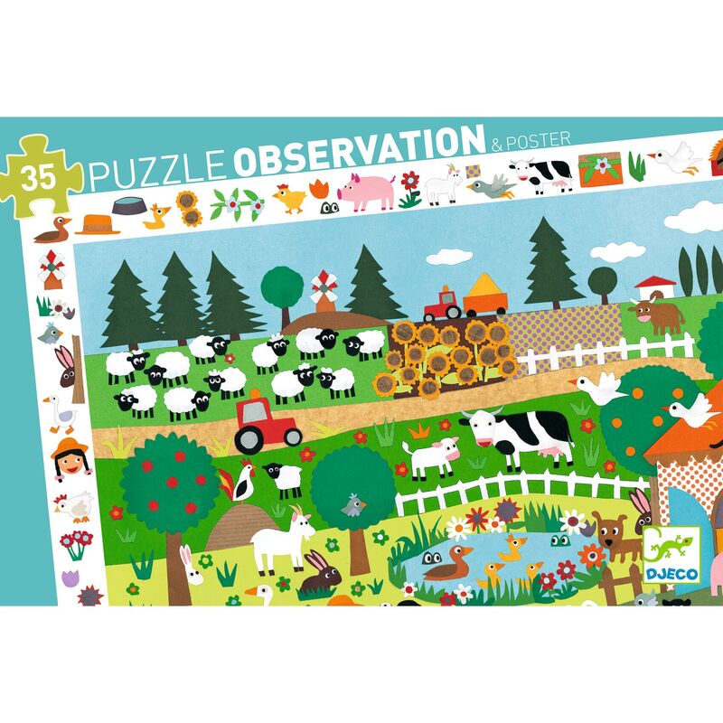 Djeco The Farm Discovery Puzzle 35 Piece - STEAM Kids Brisbane