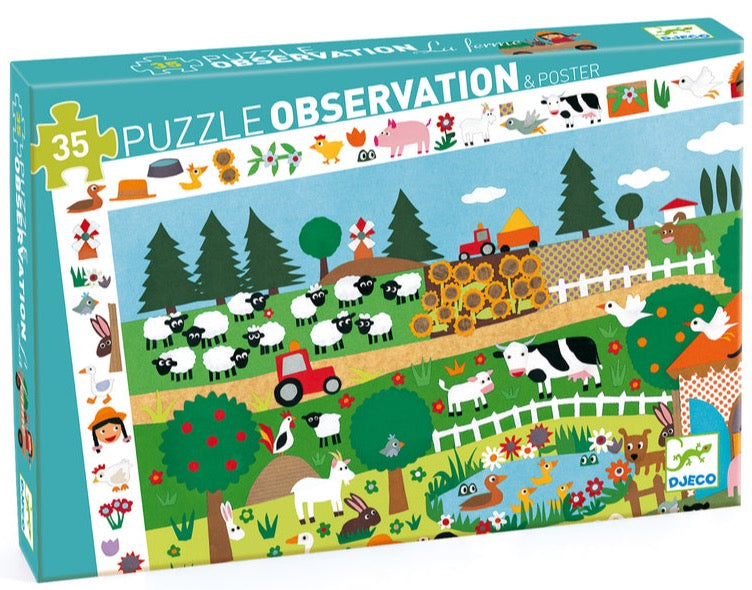 Djeco The Farm Discovery Puzzle 35 Piece - STEAM Kids Brisbane