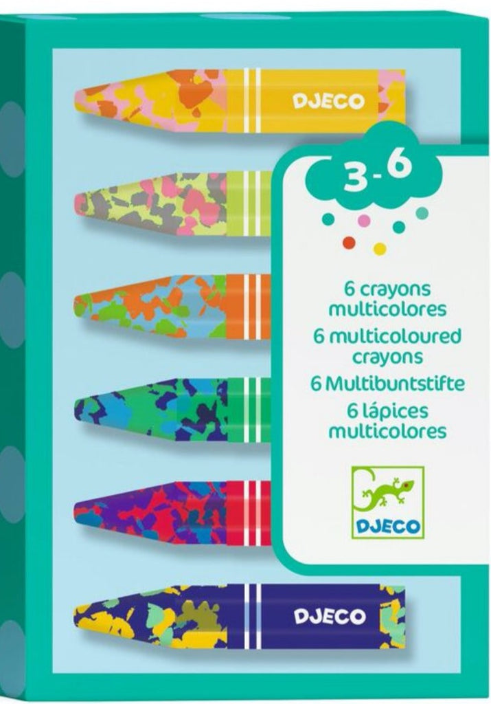 6 Multicoloured Flower Crayons | Djeco - STEAM Kids Brisbane